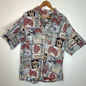 Go Barefoot mens shirt size large multicolor aloha print